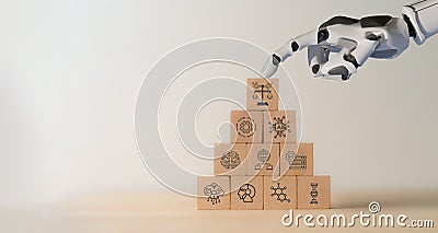 AI ethics or AI Law concept. Developing AI codes of ethics. Compliance, regulation. Stock Photo