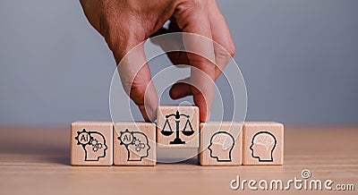 AI ethics or AI Law concept. Developing AI codes of ethics. Compliance, regulation, standard , business policy and responsibility Stock Photo