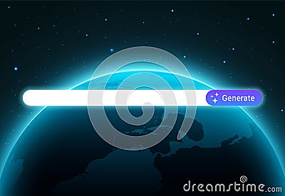 Ai generate prompt concept bar background. Ai generate futuristic abstract cyber technology bar star digital concept. Vector Illustration