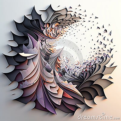 A swirling murmuration of starlings Cartoon Illustration