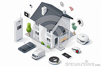 Secure synchronization of devices in electronic surveillance operations manages distant electronic security systems, using video t Cartoon Illustration