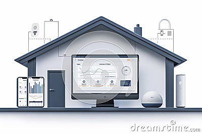 Creative team designs intelligent alarm systems with non-intrusive sensors within integrated security ecosystems for real-time sec Cartoon Illustration
