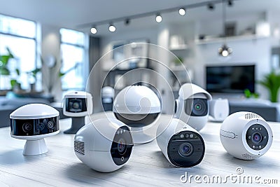 Activated monitoring controls in safeguarding systems enhance security alerts, integrating camera systems for real-time surveillan Cartoon Illustration