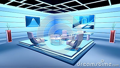 Futuristic Spaceship Interior, Made with Generative AI Stock Photo