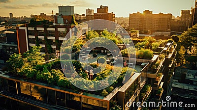 AI Generated Greening the Urban Landscape Sustainable Initiatives Stock Photo