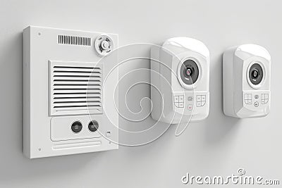Manage your security effectively with powerful Wi-Fi and network automation oversee camera coverage, alarms, and remote view. Cartoon Illustration