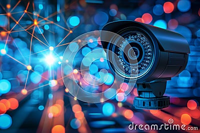 Secure network access and advanced security setup employ digital encryption and multi-factor authentication with video technology Cartoon Illustration