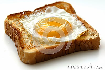 Classic fried egg on toast, beautifully plated, vibrant and healthy, food photography Stock Photo