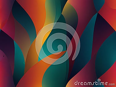 AI Generated Colorful Abstract Background with Flowing Line and shapes for Background Usage. Cartoon Illustration