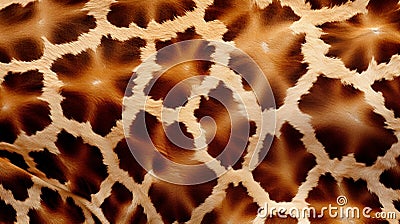 giraffe's fur texture pattern, with a combination of irregular patches and spots by AI generated Stock Photo