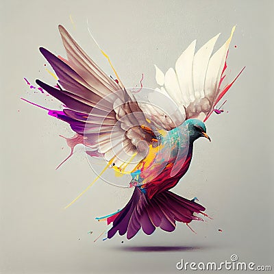 The Dove Mural, The Fragility of Peace, Made with Generative AI Stock Photo