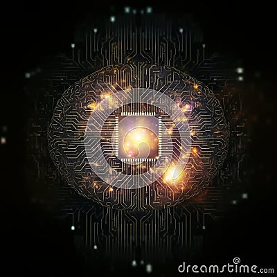 AI-Generated Futuristic Hologram Display with Advanced Technology Vibes Stock Photo