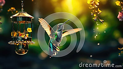 AI Generated Hummingbird Harmony Live Photo of Aerial Acrobatics Stock Photo