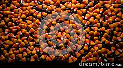 AI generated illustration of Aa pile of orange and yellow candy corn Cartoon Illustration