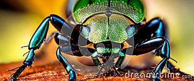 AI generated. Illustration. Bark beetle close-up. Closeup of insect Stock Photo