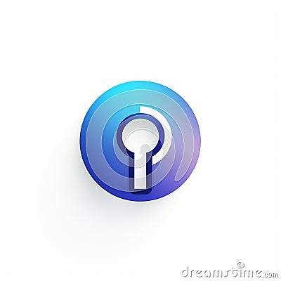 AI generated illustration of a circular graphic of a keyhole shape, with a white background Cartoon Illustration