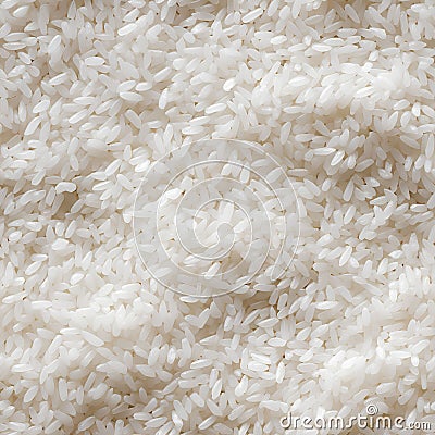 AI generated illustration of a close-up of a neat pile of white rice grains Cartoon Illustration