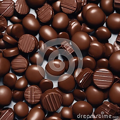AI generated illustration of a heap of round, delectable chocolate confections Cartoon Illustration