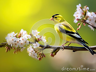 American Goldfinch Cartoon Illustration