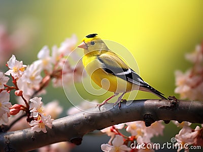 American Goldfinch Cartoon Illustration