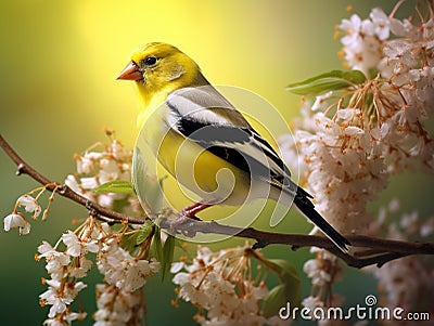 American Goldfinch Cartoon Illustration