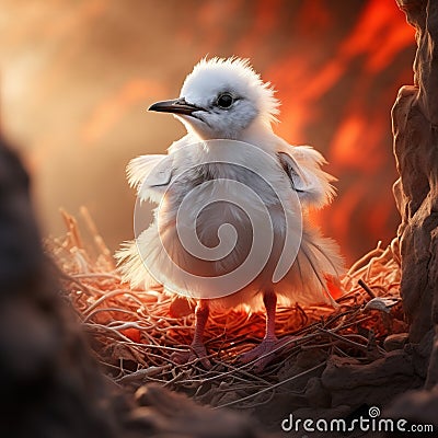 Arctic Tern chick Cartoon Illustration