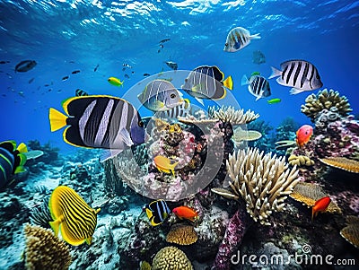 Beautiful coral reef Cartoon Illustration