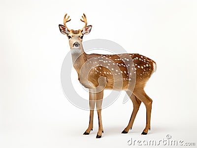 Beautiful sika deer Cartoon Illustration