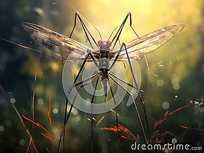 Cranefly Torso Cartoon Illustration