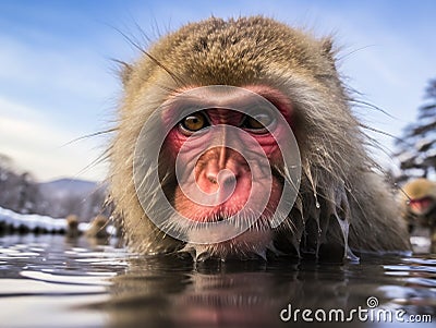 Japanese Macaque Cartoon Illustration