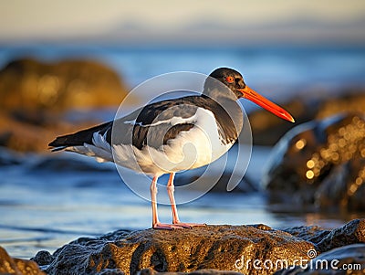 Pied Oystercatcher Cartoon Illustration