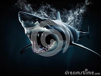 Shark jaws black Cartoon Illustration