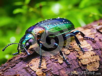 Spotted ground beetle Cartoon Illustration