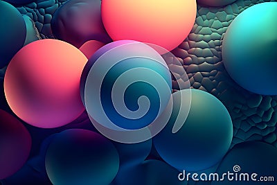 AI generated illustration of a selection of colorful balls Cartoon Illustration