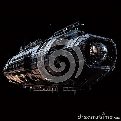 AI generated illustration of a spaceship with a sleek, aerodynamic shape Cartoon Illustration