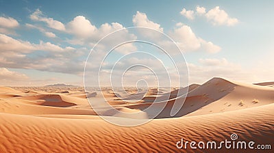 AI generated illustration of a stunning view of the Sahara Desert Cartoon Illustration