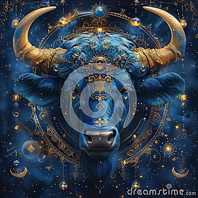 AI-generated illustration of the Taurus Zodiac Star Sign Cartoon Illustration