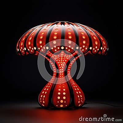an orange lamp that is glowing up with dots on it Cartoon Illustration
