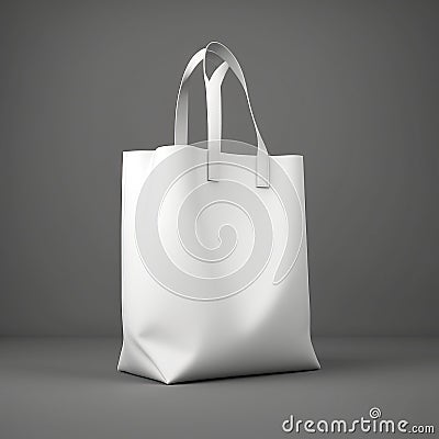 AI-generated illustration of a white tote bag on a gray background Cartoon Illustration