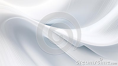 AI generated illustration of white wavy patterns on a white background Cartoon Illustration
