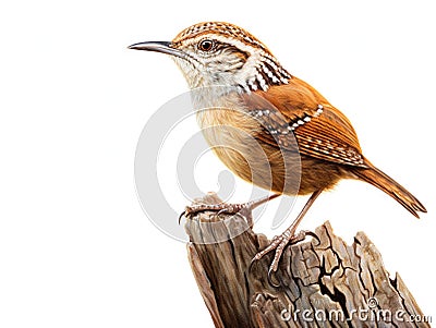 Ai Generated illustration Wildlife Concept of Carolina Wren isolated Cartoon Illustration