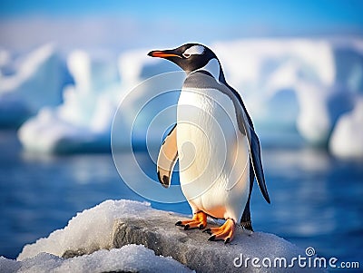 Ai Generated illustration Wildlife Concept of Gentoo Penguin Cartoon Illustration