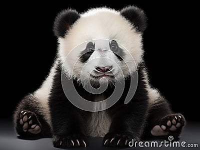 Ai Generated illustration Wildlife Concept of Giant Panda (6 months) - Ailuropoda melanoleuca Cartoon Illustration
