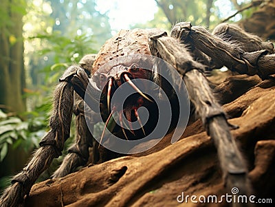 Ai Generated illustration Wildlife Concept of Goliath bird eating spider Cartoon Illustration