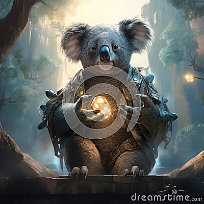 Ai Generated illustration Wildlife Concept of Koala Kangaroo Island Australia Cartoon Illustration