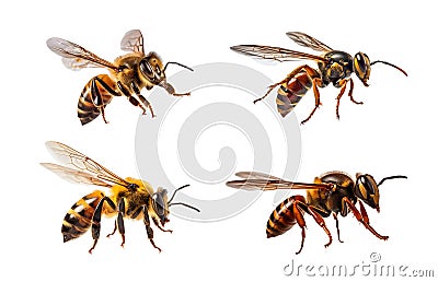 AI generated image of bee hornet wasp bumblebee Stock Photo
