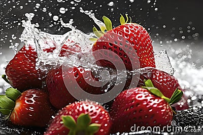 Strawberry is a fruit in the Rosaceae family Stock Photo