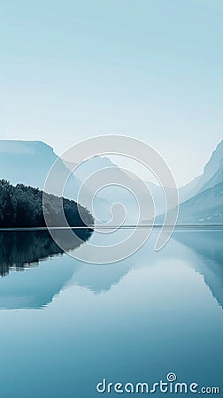 Lake Reflections on Calm Waters Stock Photo