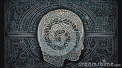 Brain Maze, Made with Generative AI Stock Photo