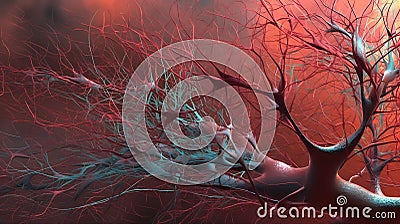 Surreal Neuron Void, Made with Generative AI Stock Photo
